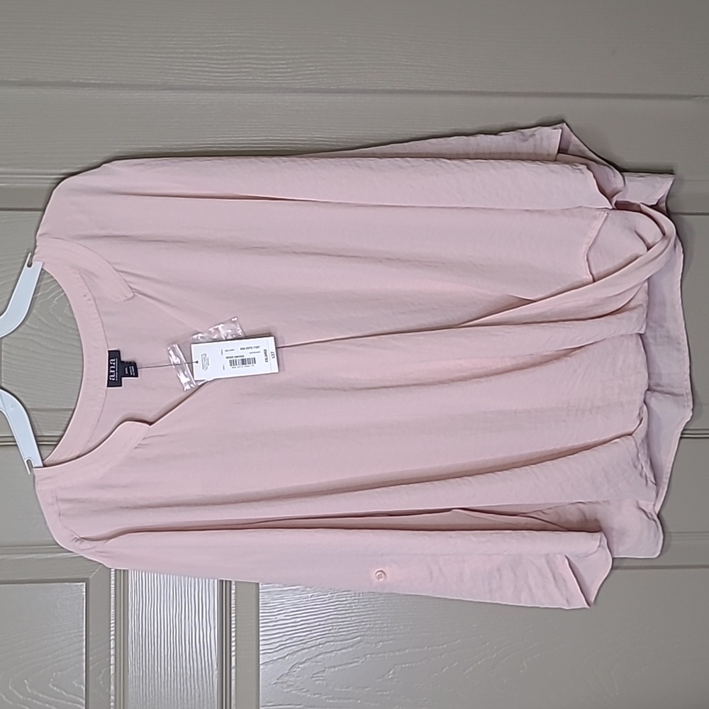 NWT A.n.a Soft pink rose smoke long sleeve top size XXL